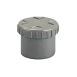 PVC Lijm Eindstuk + Schroefdeksel grijs 110