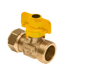 BONFIX Knel messing gaskogelkraan 22 mm x 3/4" bu.dr.