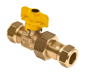 BONFIX Knel messing gaskogelkraan 22 mm x koppeling 15 mm