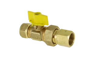 BONFIX Knel messing gaskogelkraan 15 mm x kopp. 1/2" bi.dr.