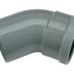 PVC Manchet Bocht 45° grijs 125 SN4 M/S