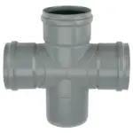 PVC Manchet Dubbel T-Stuk 90° grijs 125 SN4 M/S