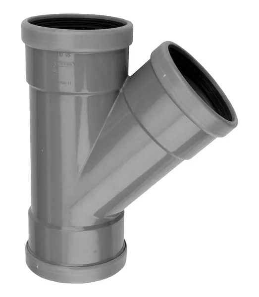 PVC Manchet T-stuk 45° grijs 125 SN4 3M