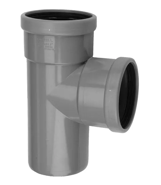 PVC Manchet T-stuk 90° grijs 110 SN8 2M/S