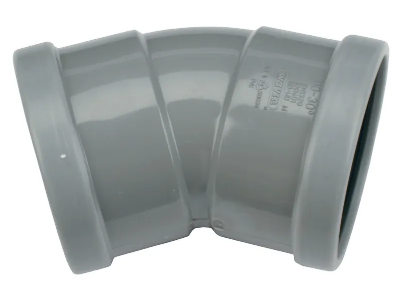 PVC Manchet Bocht 30° grijs 110 SN8 M/M