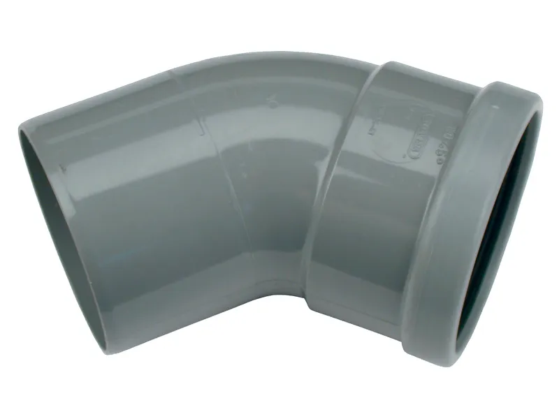 PVC Manchet Bocht 45° grijs 110 SN8 M/S