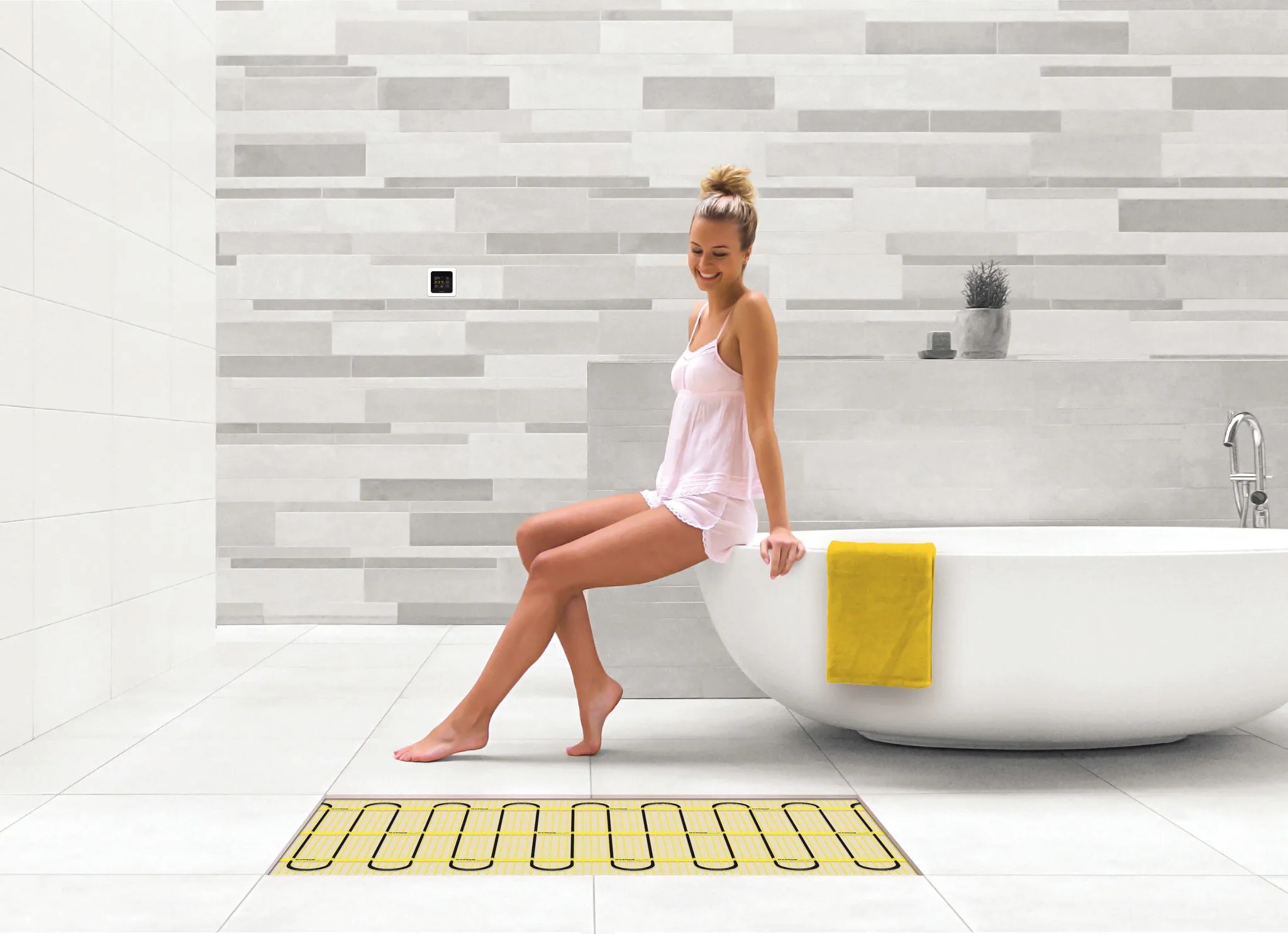 MAGNUM elektrische vloerverwarmingsmat met WiFi thermostaat 12 m² - 1500 Watt Thermostaat zwart - Image 5