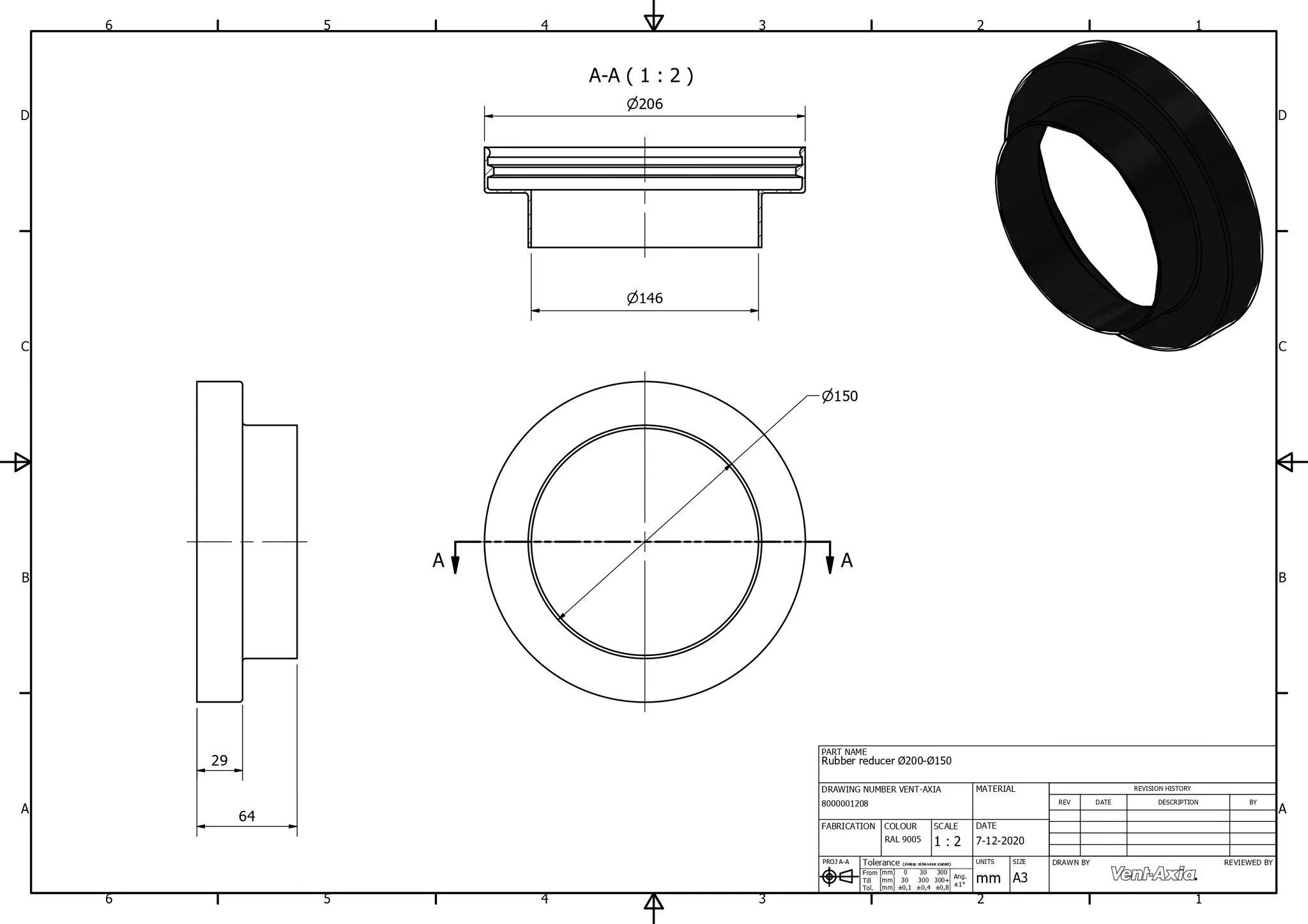 Vent-Axia ISO+M 200-150 Z / Verloop Ø200 - Ø150 - Image 2