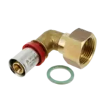 BONFIX Alu-pers 2-delige Knie met vlakke dichting 3/4"x16 mm