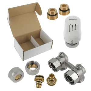 BONFIX Radiator aansluitset muur haaks