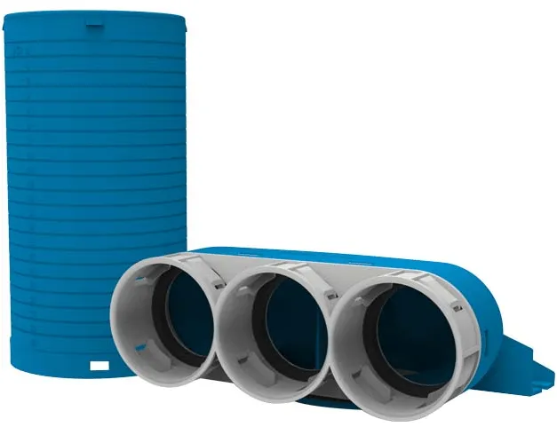 Vent-Axia Uniflexplus ventielcollector 3 x Ø69mm met schuifhuls 250mm en speciedeksel Ø125mm - Kort - Image 3
