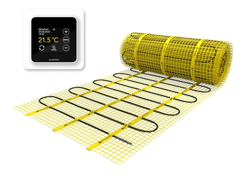 MAGNUM elektrische vloerverwarmingsmat met WiFi thermostaat 20 m² - 2500 Watt Thermostaat zwart