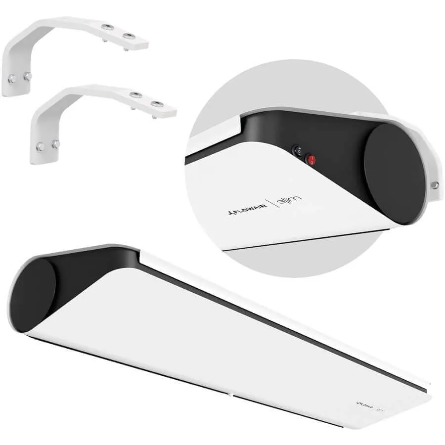 Flowair deur luchtgordijn elektrische SLIM-E wit H199xB1000mm 5KW