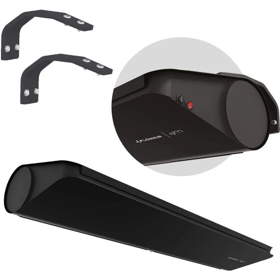 Flowair deur luchtgordijn elektrische SLIM-E zwart H199xB1000mm 5KW