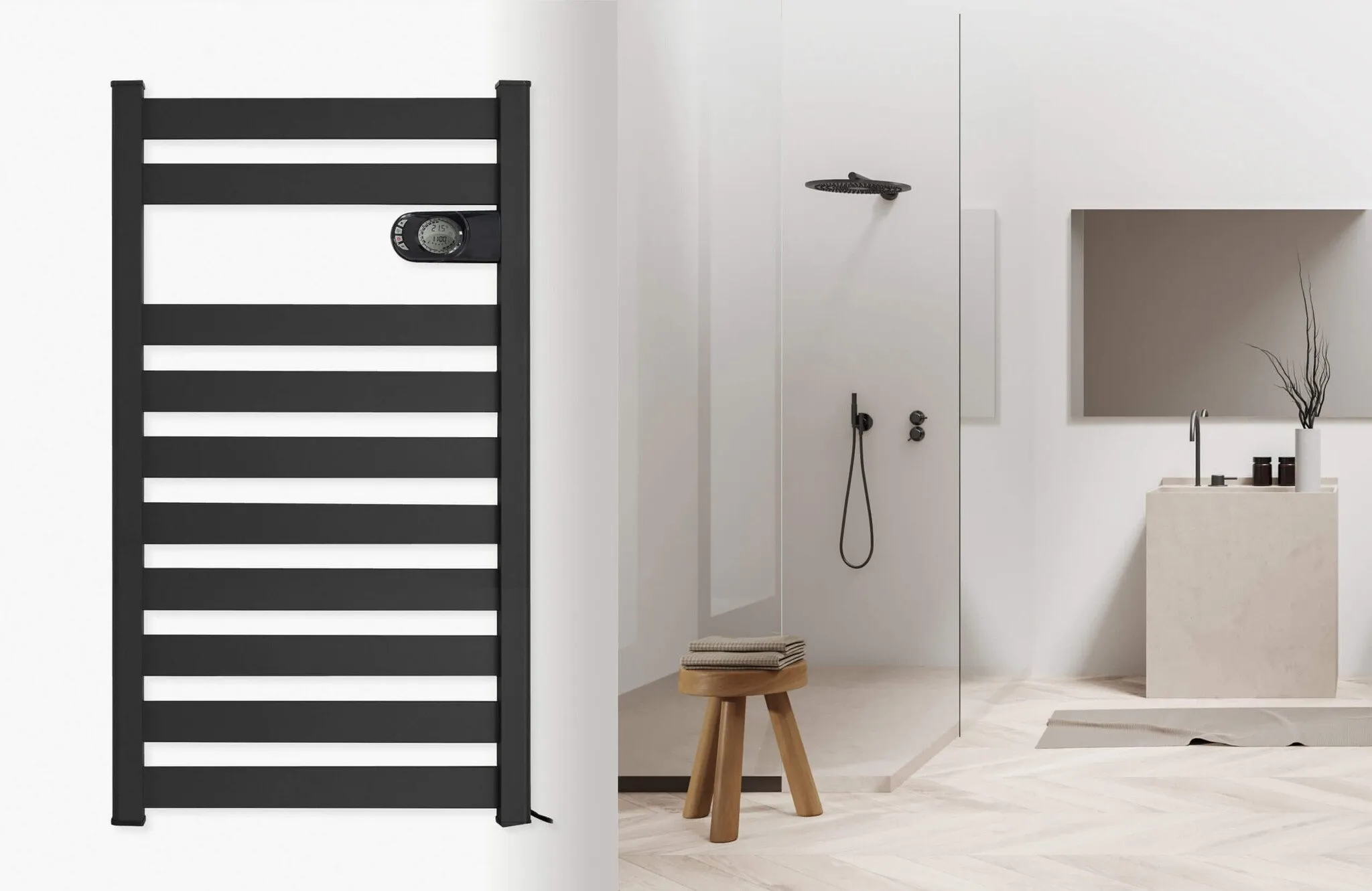 DRL E-Comfort Zion vloeistof vrije radiator Antraciet 658x508 500W - Image 2