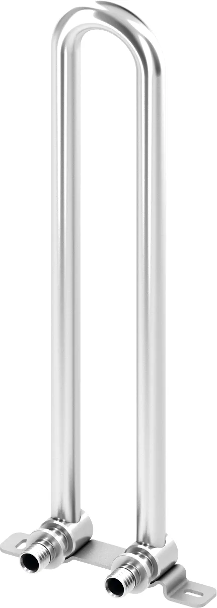 TECEflex gesloten aansluitunit voor radiatoren wandmontage koper vernikkeld 16 mm x 15 mm Cu, steekmaat 50 mm