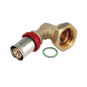 BONFIX Alu-pers 2-delige Knie m. vlakke dichting 1/2"x16 mm