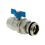 BONFIX Kogelkraan 3/4 x 1" met staartstuk blauw vlindergreep