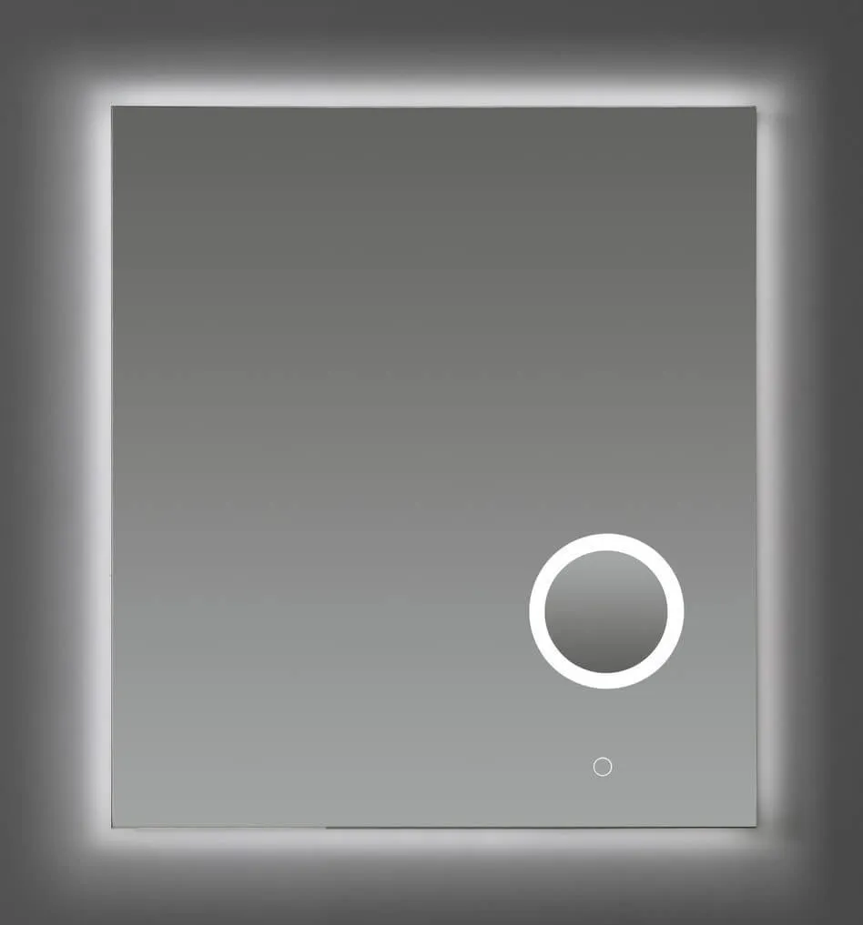 Saniful Rechthoekige badkamerspiegel met led verlichting in 3 kleuren instelbaar & dimbaar Incl. spiegelverwarming en make-up spiegel Rechthoekig 60x80 cm