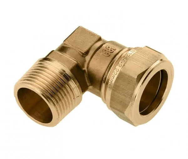 Bonfix messing draadknie 90 graden knel x buitendraad 15 x 3/4 inch