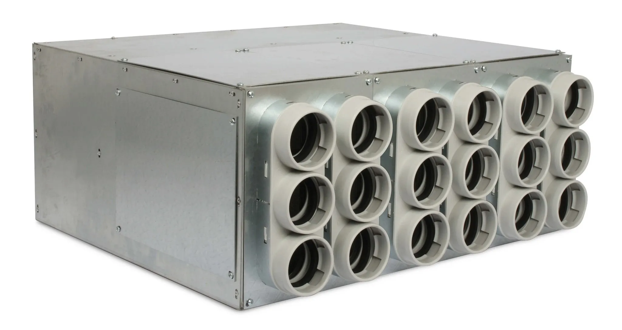 Vent-Axia Uniflexplus ventilatie verdeler met geluiddemper 18x Ø69mm met tuit Tuit diameter Ø180mm