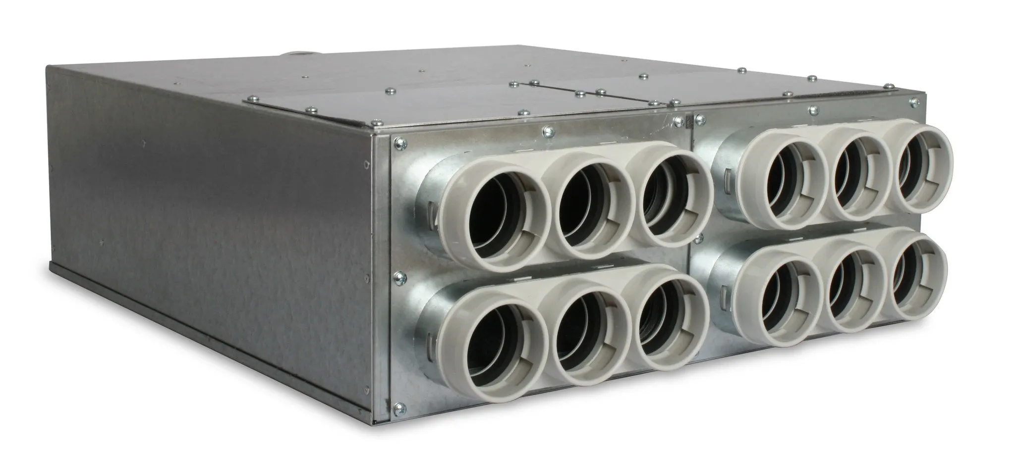 Vent-Axia Uniflexplus ventilatie verdeler met geluiddemper 12x Ø69mm met tuit Tuit diameter Ø180mm
