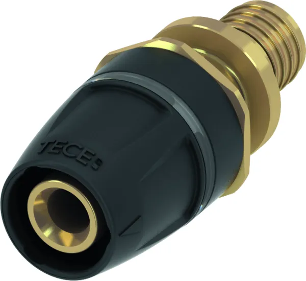 TECElogo-Push overgangsfitting naar TECEflex DR messing 16 mm