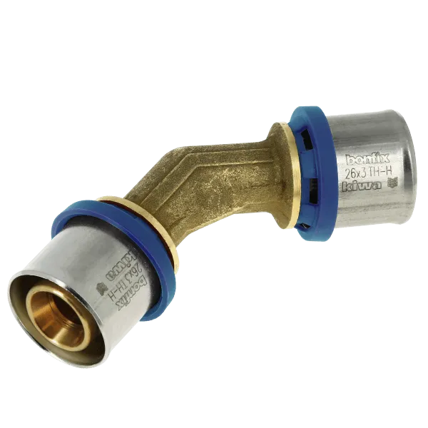 BONFIX Alu-pers bocht 45° 26 x 26