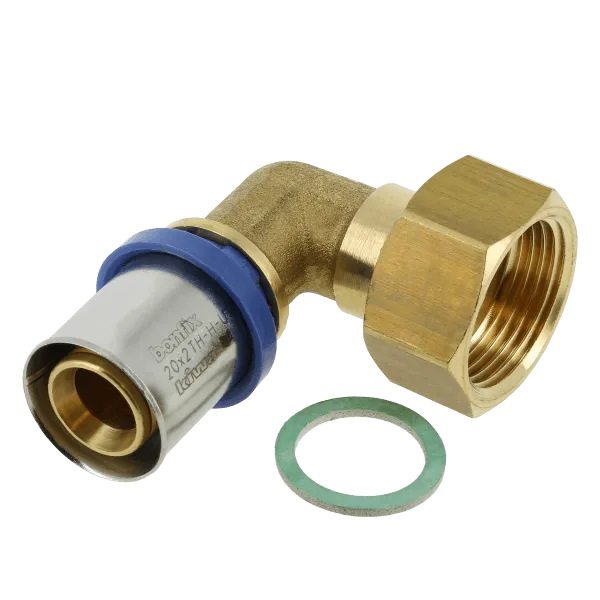 BONFIX Alu-pers 2-delige Knie met vlakke dichting ¾" x 20 mm