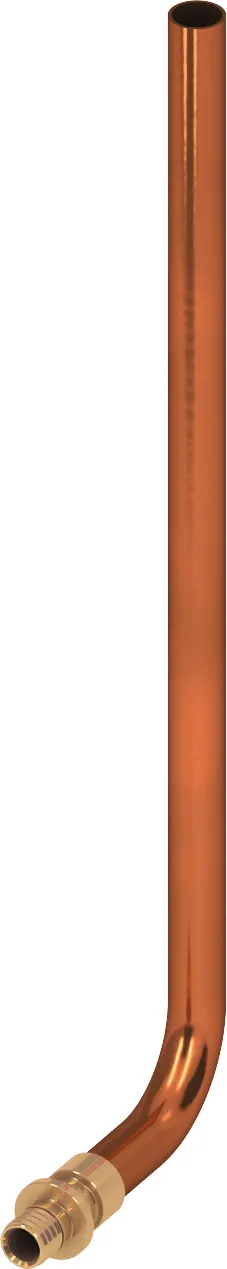 TECEflex overgangsstuk van TECEflex naar koperbuis met 90° bocht 14 mm x 12 mm Cu