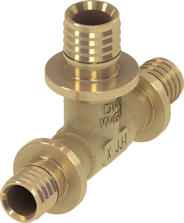 TECEflex T-stuk verlopend standaard messing 32 mm x 20 mm x 32 mm