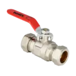 BONFIX Kogelkraan 2 x 15 mm knel met rode hendel