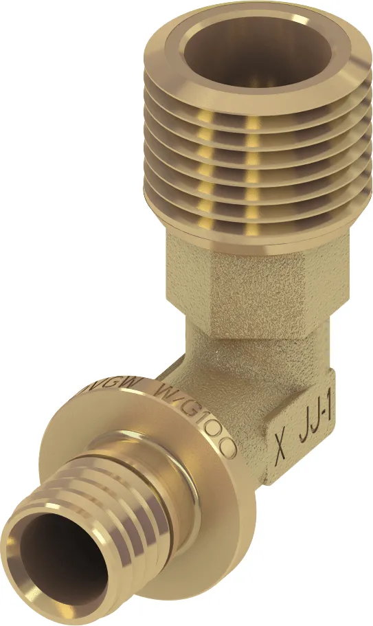 TECEflex puntstuk haaks standaard messing 25 mm x R 1"