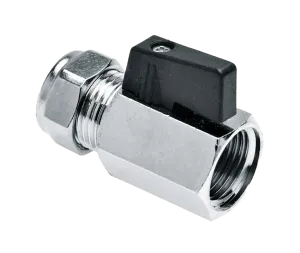 BONFIX Minikogelkraan verchr. 1/2" bi.dr.x15mm (zwarte knop)