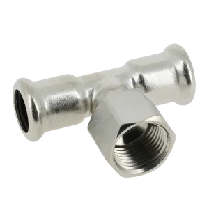 BONFIX M-press RVS-water T-stuk 22 x 3/4" bi.dr. x 22 mm