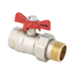 BONFIX Kogelkraan 1/2" bi x 1/2" kopp. bu + rode vlindergr.