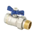 BONFIX Kogelkraan 1/2" bi x 1/2" kopp. bu +vlindergr. blauw