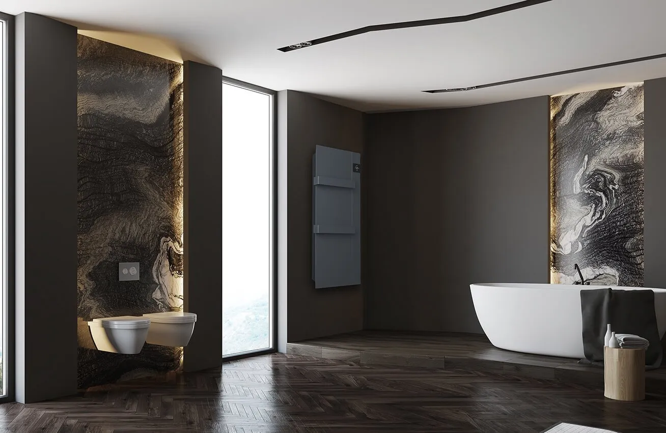 DRL E-Comfort Onsen 900x400 - 750W - Structuur Grijs RAL 7024 - Afbeelding 3