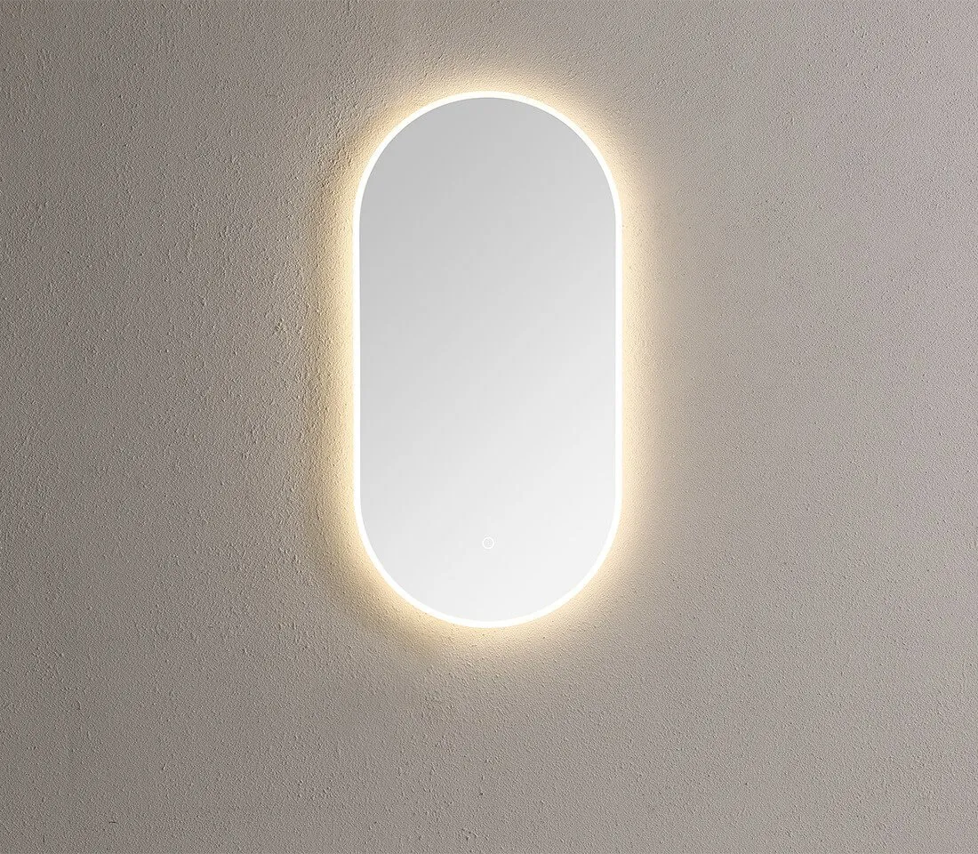 Saniful Ovale badkamerspiegel met led verlichting in 3 kleuren instelbaar & dimbaar - Afbeelding 3