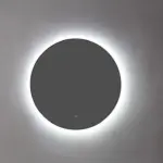 Saniful Ronde badkamerspiegel mat zwart met led verlichting in 3 kleuren instelbaar & dimbaar Incl. spiegelverwarming Rond 80 cm